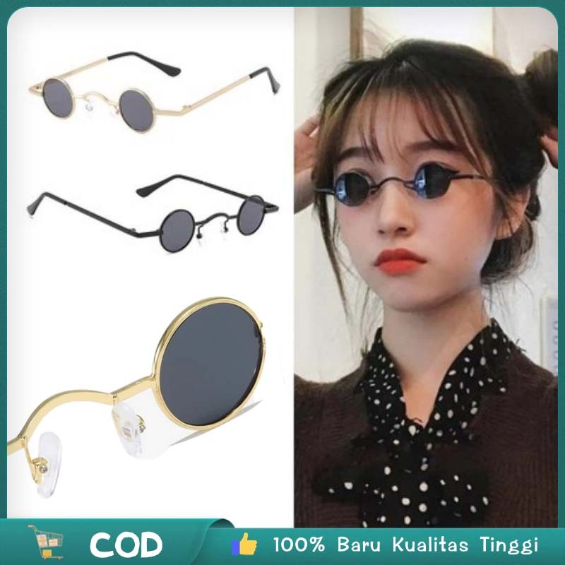 Kacamata Hitam Bulat Kecil Kacamata Bulet Kacamata Pria Bulat Kacamata Boboho Wanita Trendy