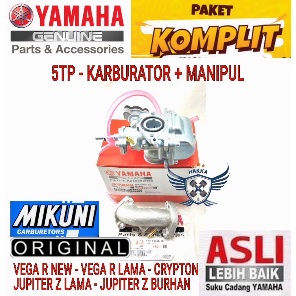 5TP KARBURATOR + MANIPUL ORIGINAL YAMAHA VEGA R NEW, KARBURATOR YAMAHA VEGA R LAMA, KARBURATOR YAMAH