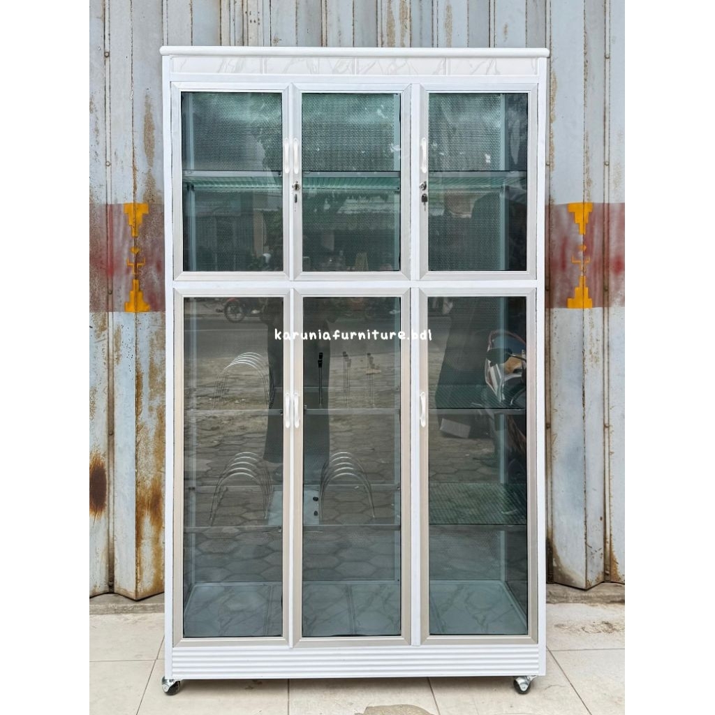 RAK PIRING BOX ALUMINIUM 3PINTU | RAK PIRING KACA RIBEN | RAK PIRING FULL TUTUP | KHUSUS BANDAR LAMP