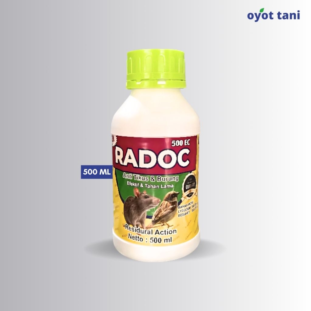 Radoc 500EC 500 ml (Original) | Rodentisida Bahan Aktif Lycocium 350 g/L + Besanet 150 g/L Berbentuk
