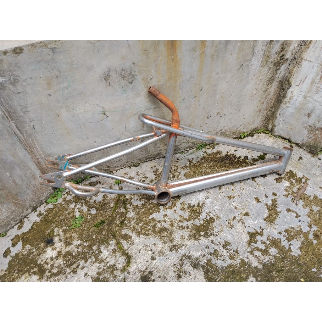 Frame sepeda bmx jadul kuat las nyisit tebal steel chrome ban 20 double downtube oryx onyx osbmx rea