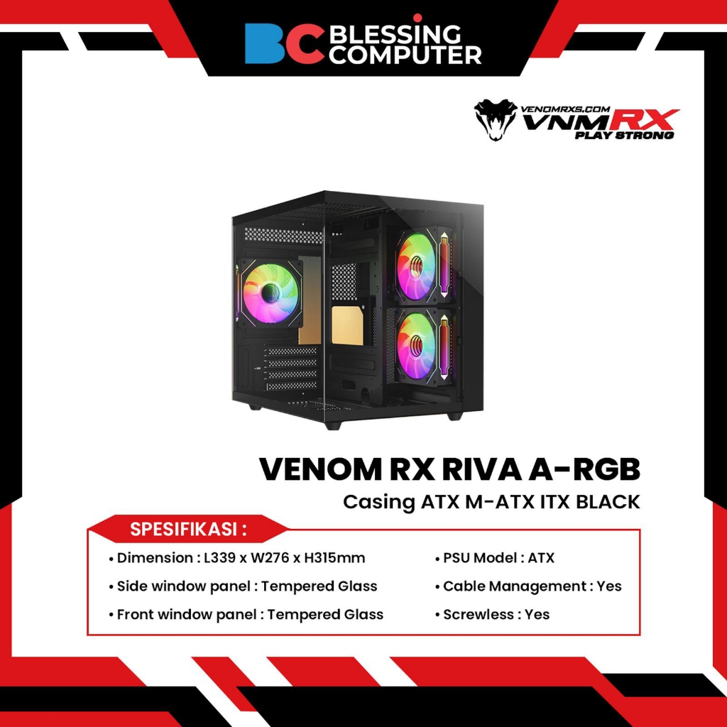 Casing VENOM RX DAEMON S6 - Black