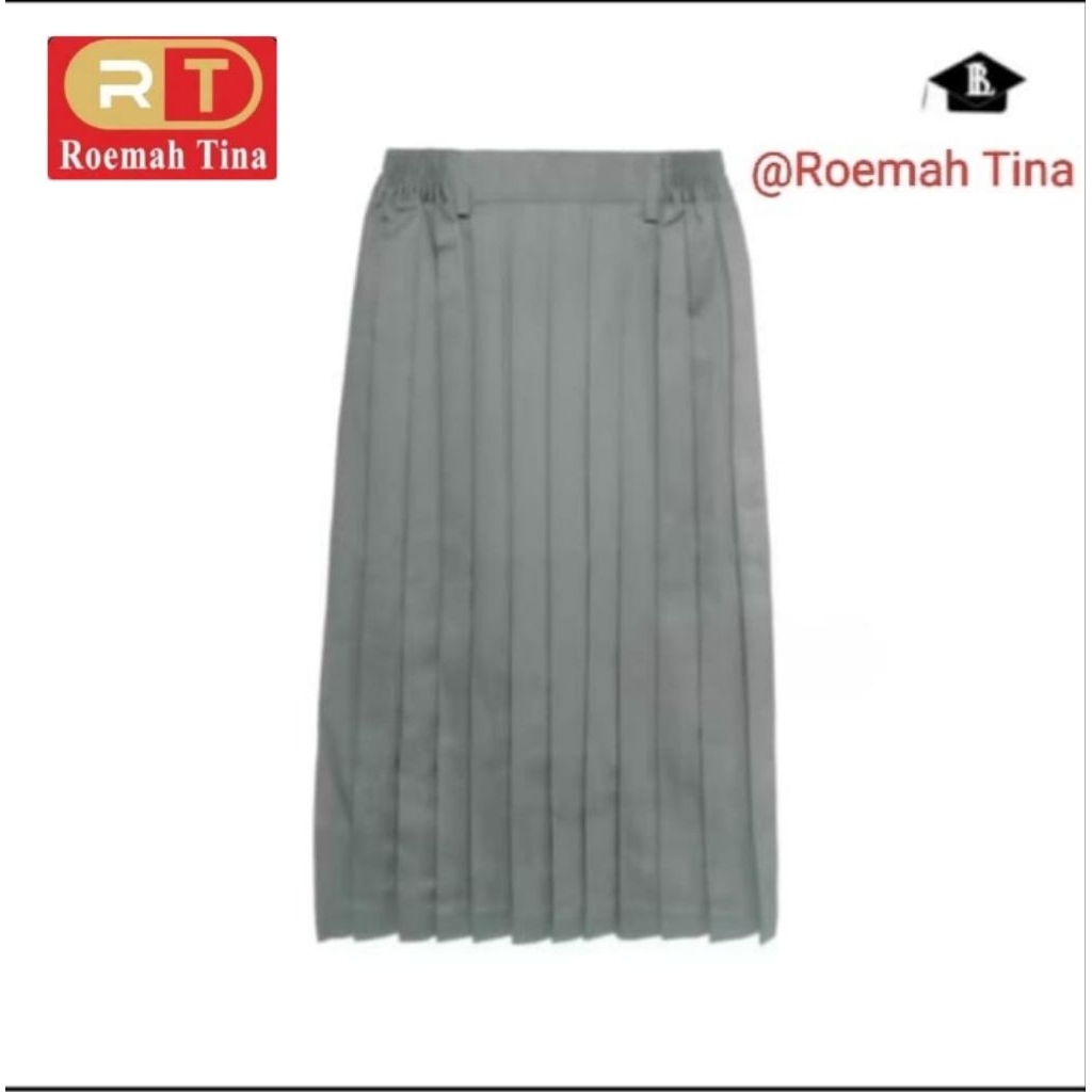 BENLY Rok SMA Tetrex (Biku Keliling) / Rok SMA Panjang Abu Rokok