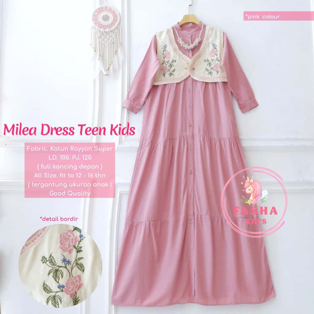 New Milea Dress Teens Kids dress outer anak muslim bernadya