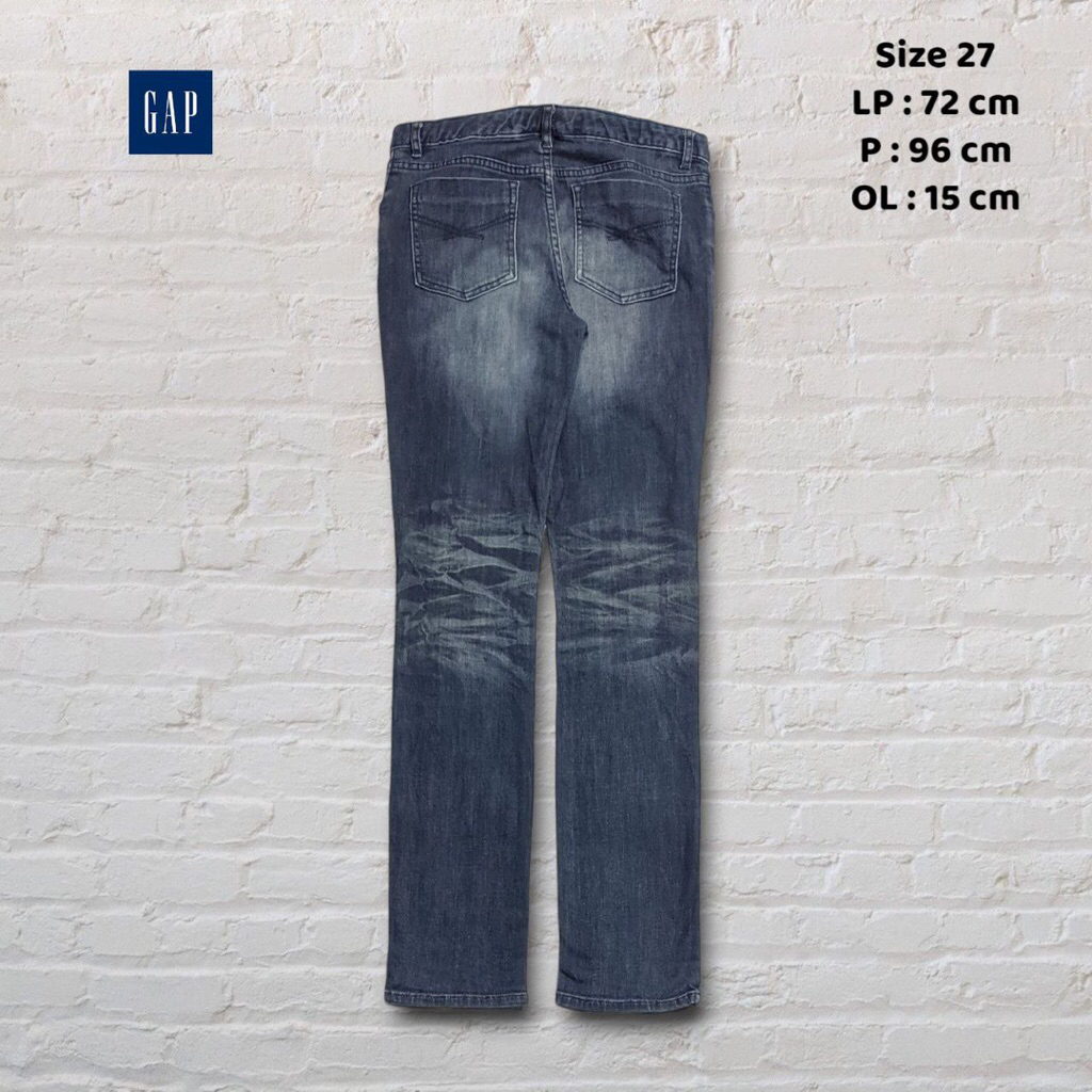 Size 27 Celana Panjang Jeans Gap Kids Blue Washed Fading Skinny Original Second Preloved #C2J6