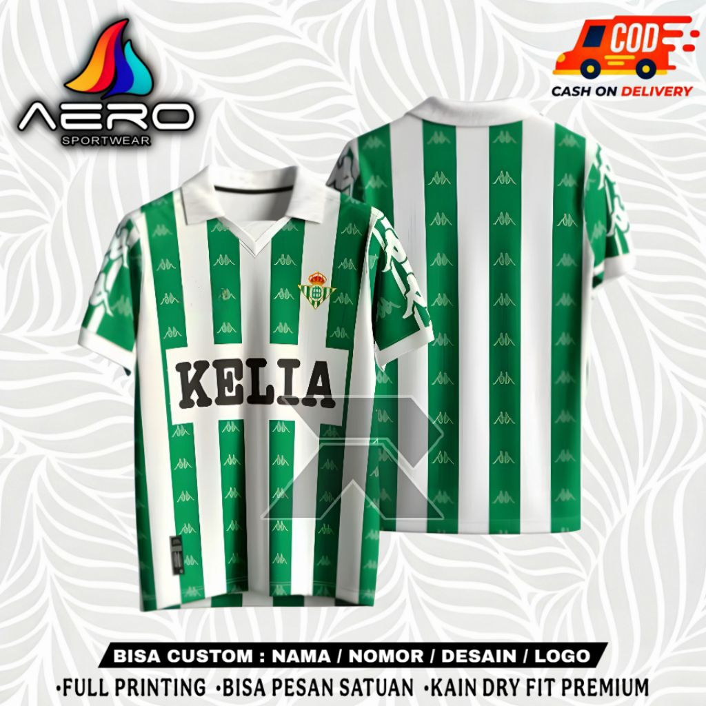 JERSEY VINTAGE REAL BETIS 97/98 FREE NAMA & NOMOR