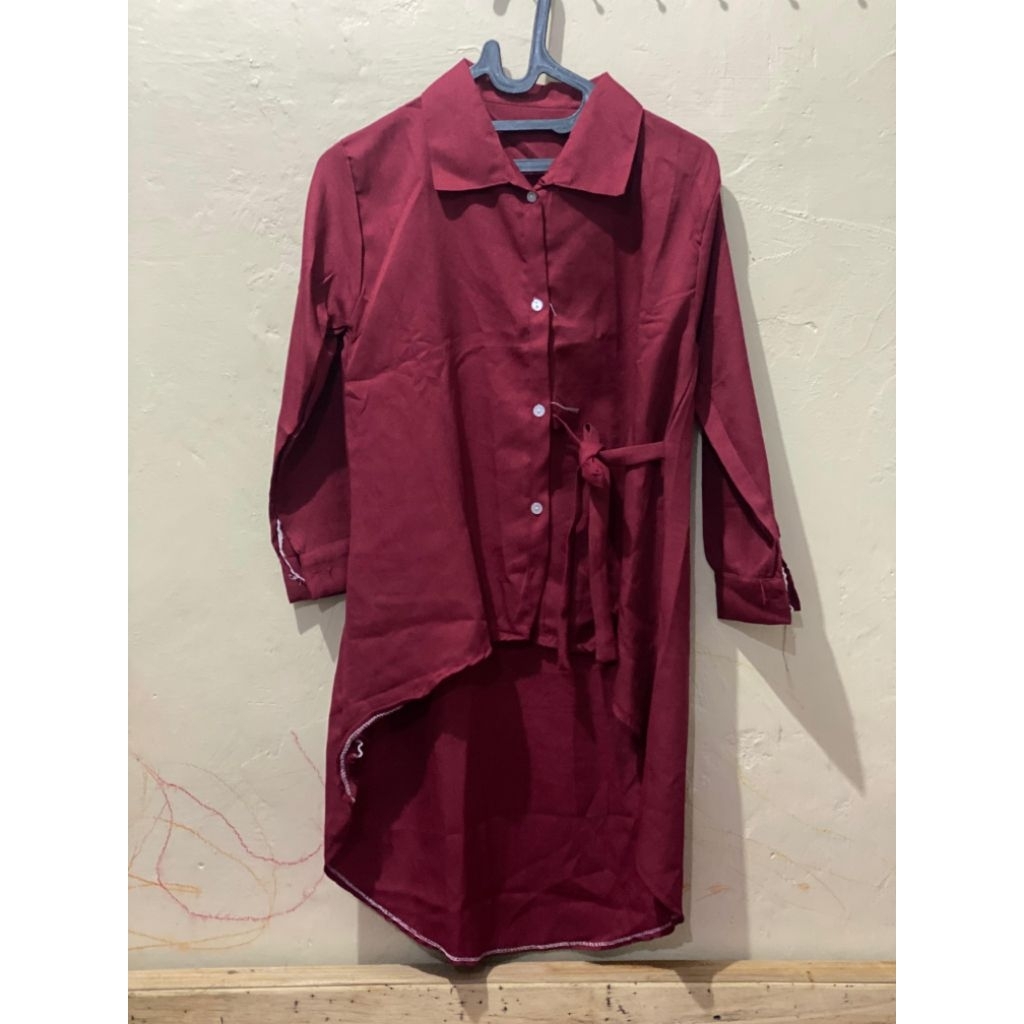 tunik maroon merah