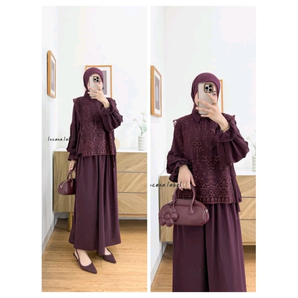 QUINZY SET LOCANA LABEL SETELAN ROK