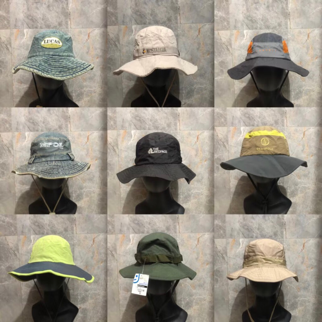 Topi second pantai rimba gunung bucket hat murah