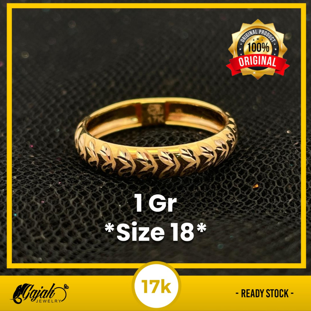 Cincin Daun Emas 17K 1 Gram Toko Emas Gajah Online Salatiga 8044