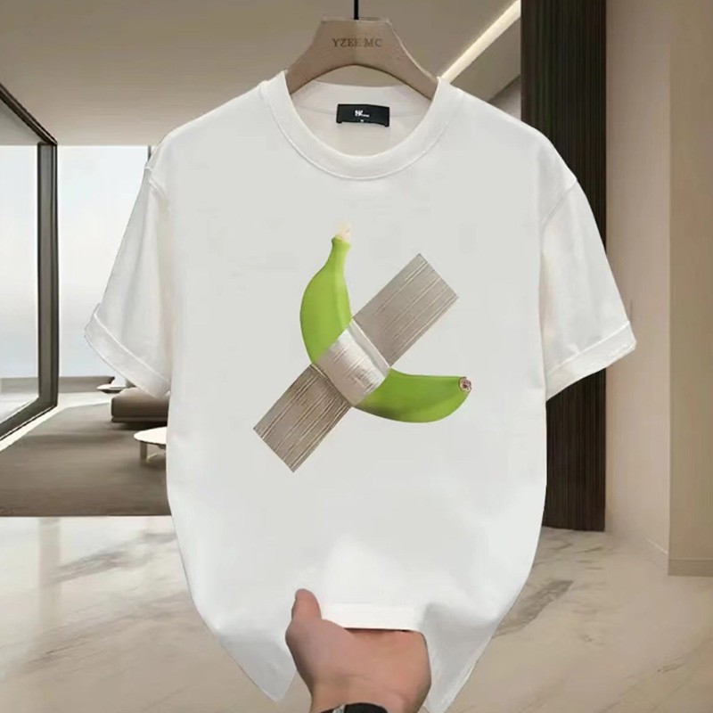 COD Kaos Baju Kualitas Tinggi dengan Kerah Bulat Gaya Trendy, Atasan Katun Murni untuk Pria, Cocok u