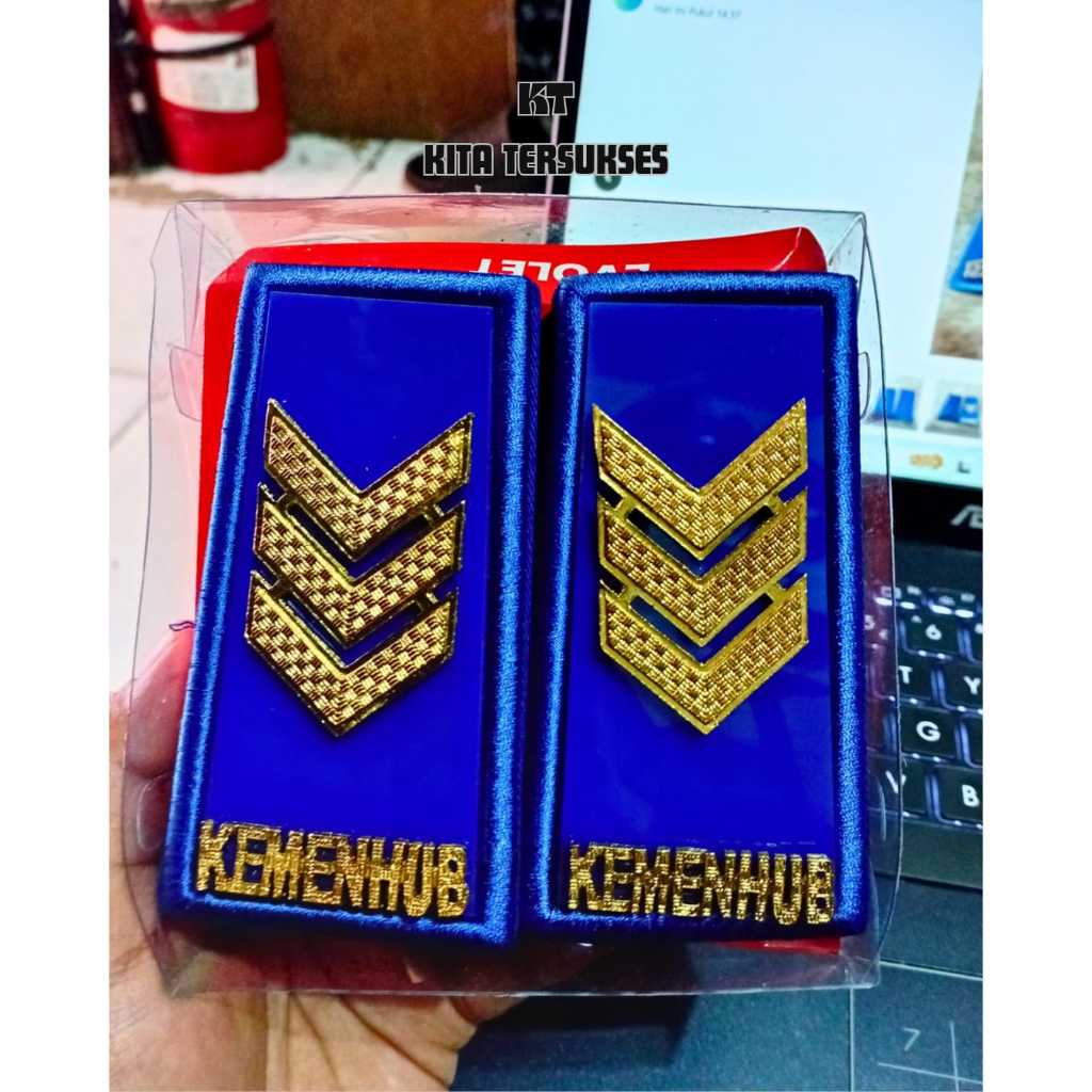 pangkat kemenhub 3B mika lis bordir biru exclusive