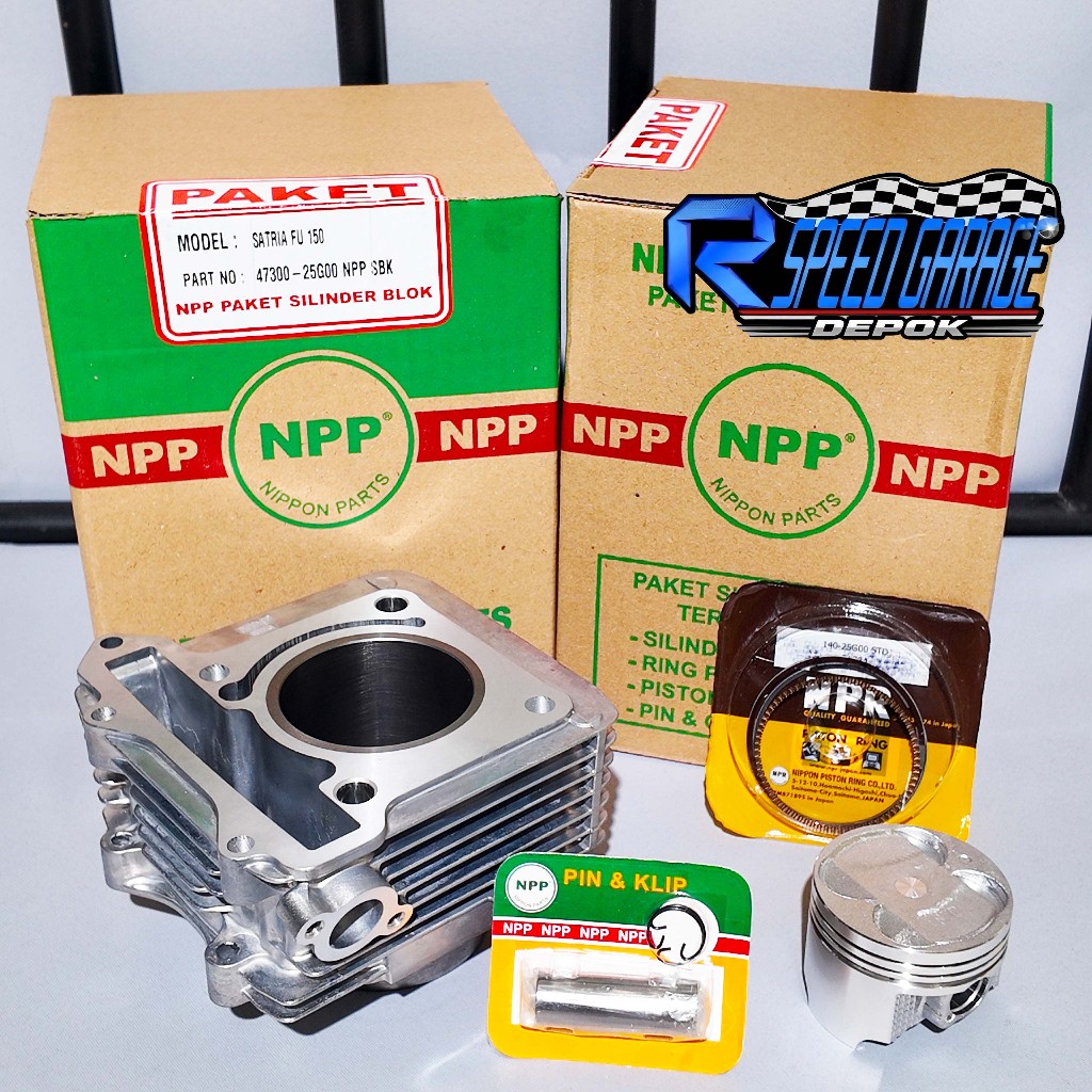 SILINDER BLOK PAKET BLOK PISTON + PISTON KIT NPP PISTON STD OVERSIZE 0.50 1.00 1.50 2.00 SATRIA FU 1