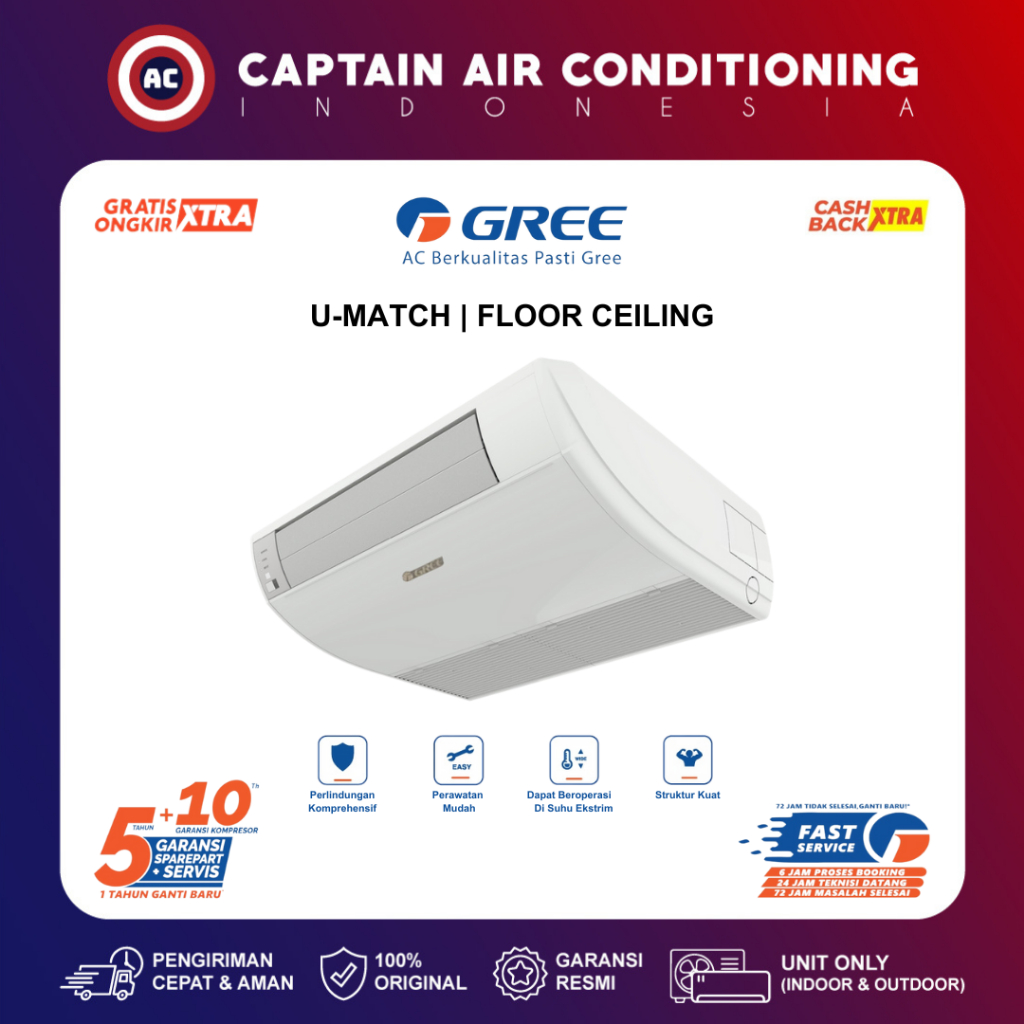 GREE AC Floor Ceiling GTC-24ZD/I 3 PK