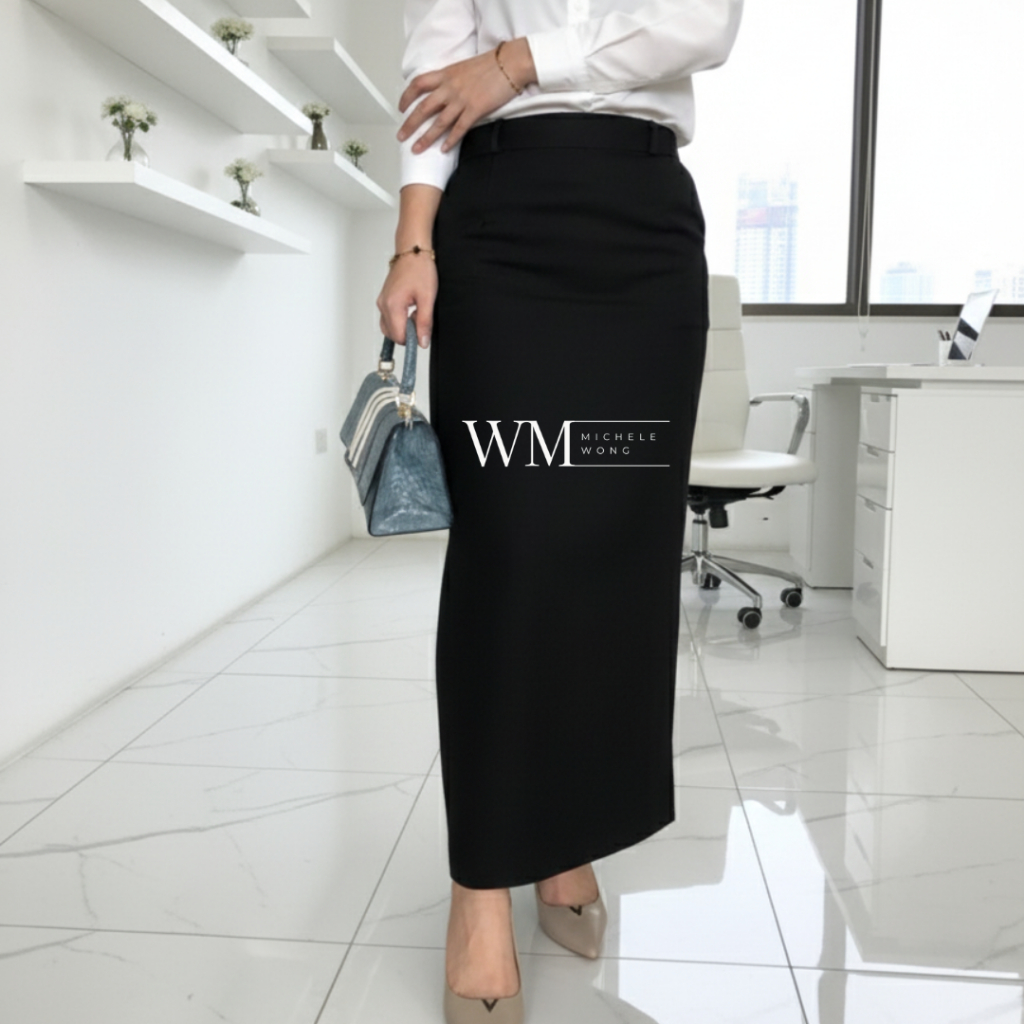 Paling Murah Rok Kain Panjang Span Rempel Hitam - Biru Dongker - Navy Jumbo Ada / Kerja Magang