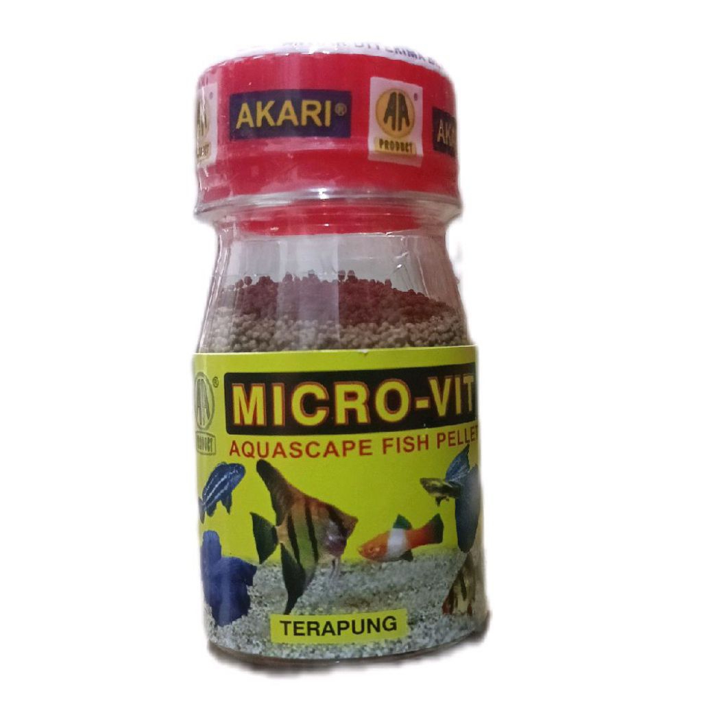 Akari Micro-vit Microvit Aquascape Fish Pellet 0.5mm Kemasan 20gr Makanan Ikan Kecil Cocok untuk Aqu