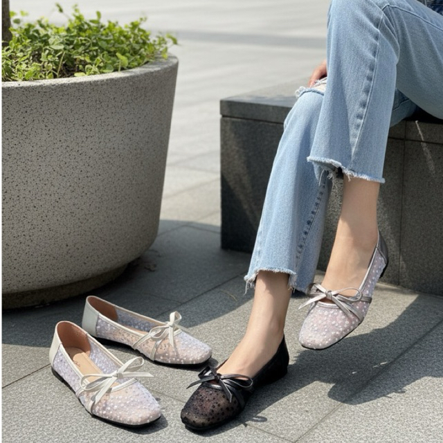 NANDA MILLANO Sepatu flat shoes wanita sol karet anti slip korean style