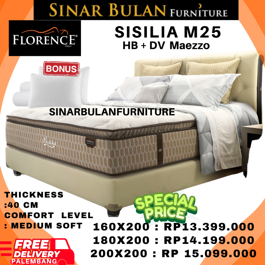 FLORENCE SPRINGBED SISILIA M25 / SPECIAL PRICE PROMO FLORENCE SPRINGBED