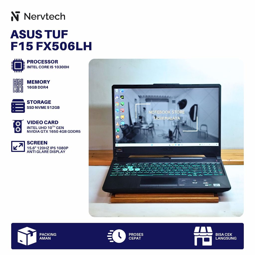 Asus TUF F15 FX506LH Core i5 10300H GTX 1650 4GB 16GB/512GB 15 inch 1080p Laptop Gaming
