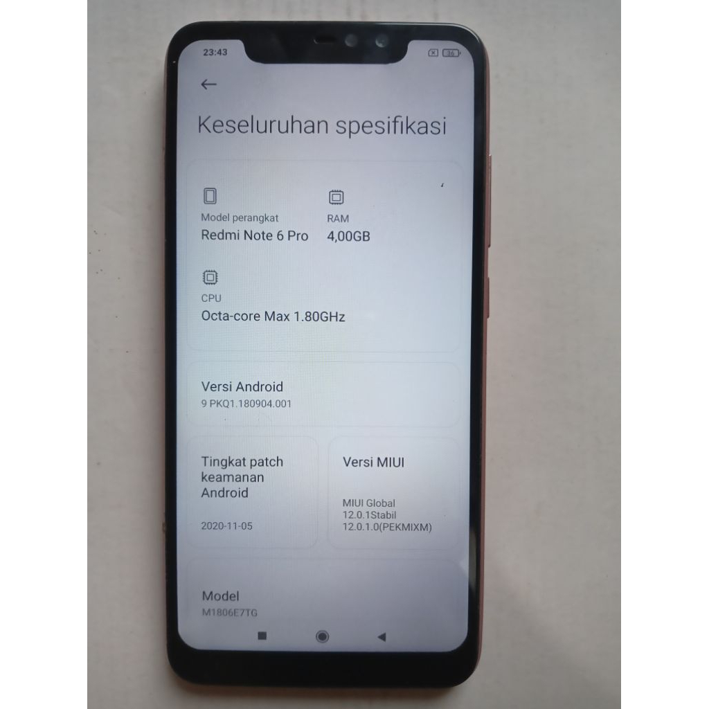 Redmi Note 6 Pro 4/64 Second/Bekas