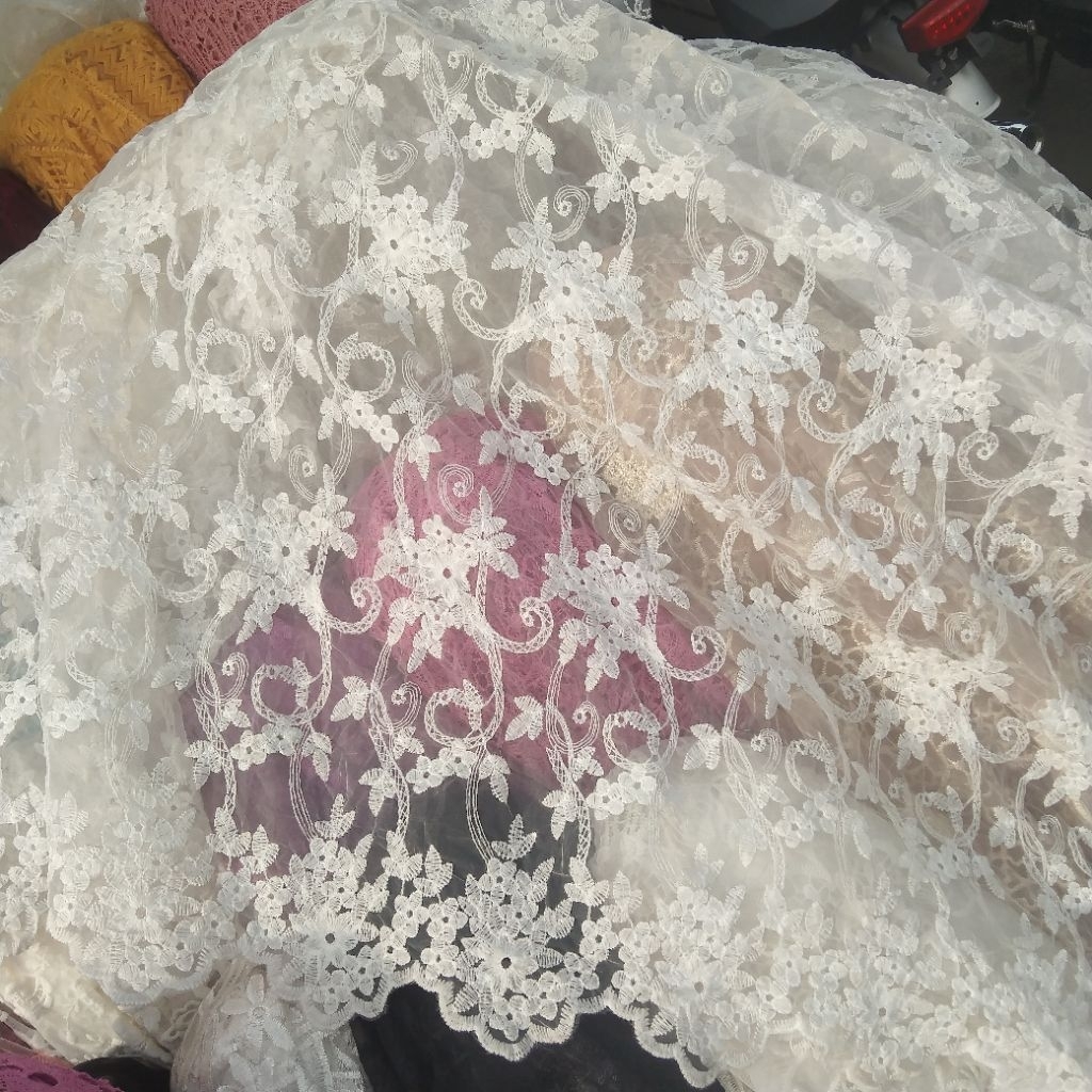 Kain organza bordir | Harga/0,5m | bahan organza bordir| bahan organza bordir | kain organza bordir.