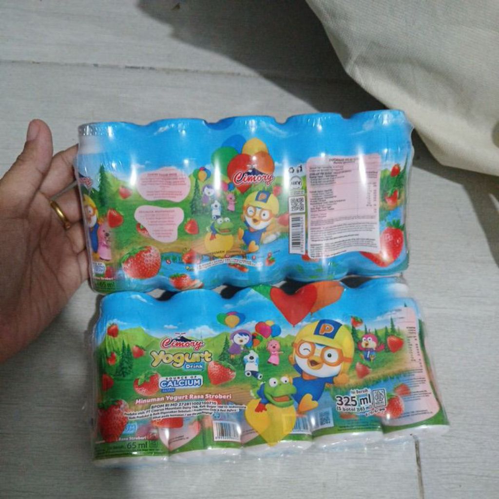 Strawberry Cimory yogurt drink pororo mini botol isi 5 rasa strawberry