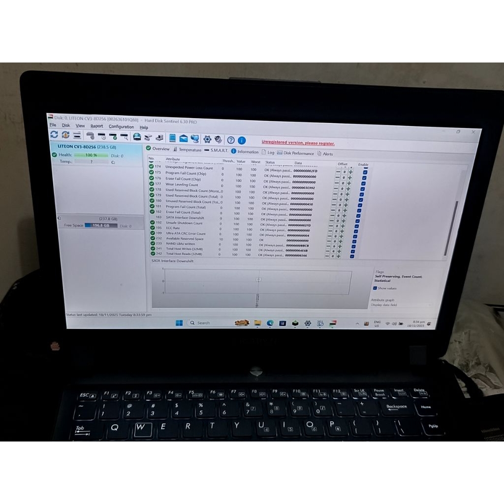 laptop Gigabyte P34gV7 Core i7 gen 7 7700hq  8GB RAM, GTX 1050 GDDR5 2Gb, 256 Nvme SSD