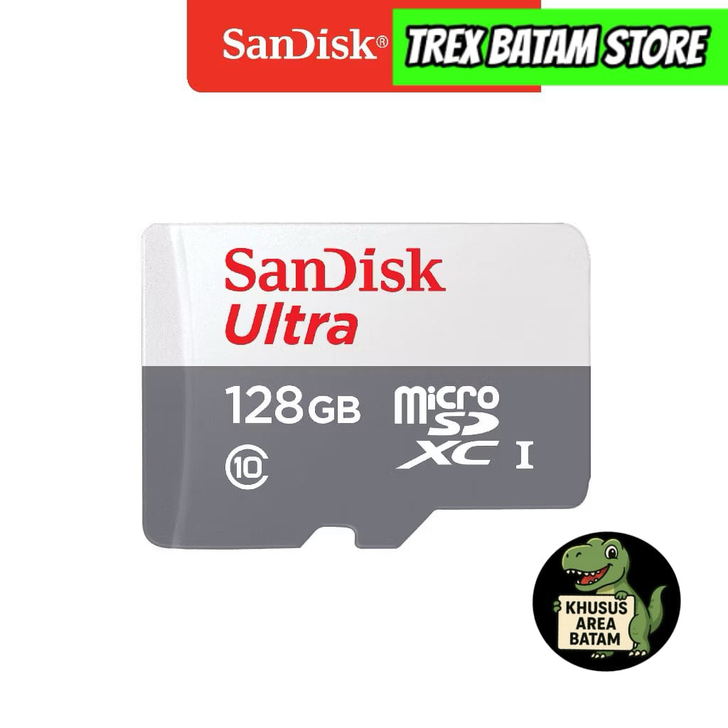 SANDISK MICRO SD ULTRA HD 128 GB 100 mbps CLASS 10 SUPPORT FOR CCTV / HP / ANDROID  [ BATAM ]