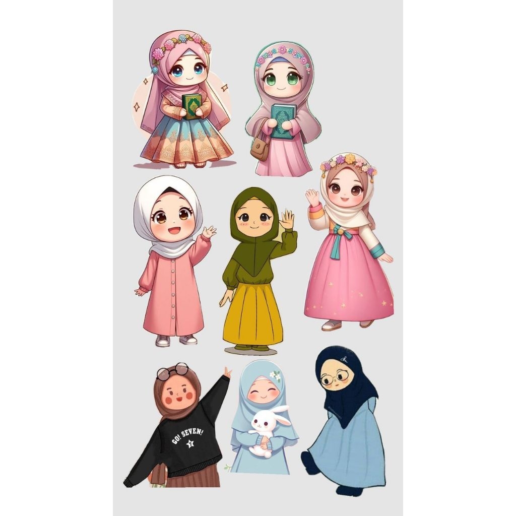 stiker anak hijab,stiker anak,mainan anak,stiker anak perempuan,stiker imut,stiker lucu,stiker hp,st