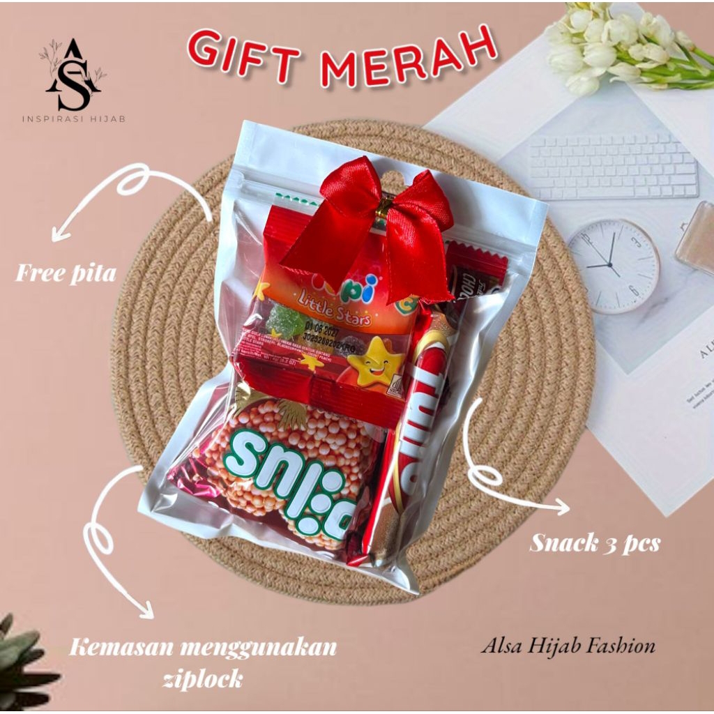 MINI GIFT SNACK MERAH / PAKET JAJAN KECIL / MINI HAMPERS