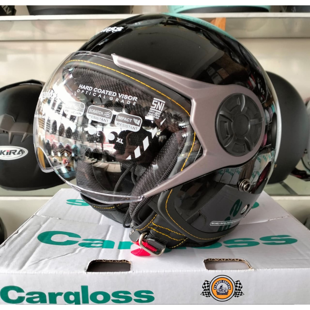 HELM CARGLOSS RETRO YRM NEW ORIGINAL SNI - CARGLOSS HELM HALF FACE