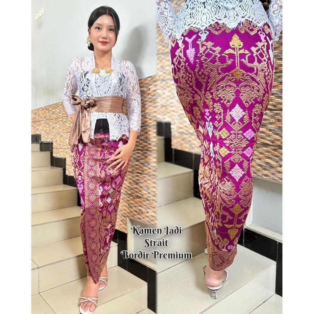 Kamen Bordir Jadi Strait Motif Songket Terbaru|Kamen Jadi Bordir Songket Terbaru