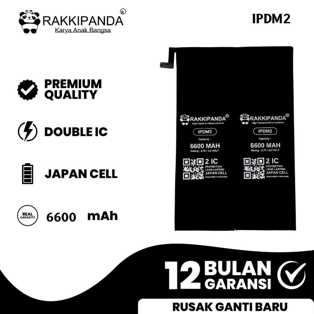 RakkiPanda - iPad Mini 2 A1489 / A1490 / A1491 / iPad Mini 3  A1599 / A1600 Batre Batrai Baterai