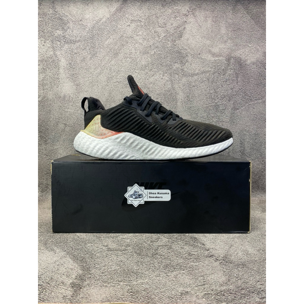 Sepatu Second Adidas AlphaBoost ‘Black White Red’  Size 44  Original Guarantee 100%