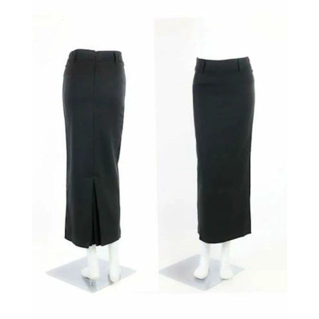 ROK DEMOST SPAN - REMPEL KERJA FORMAL WANITA HITAM