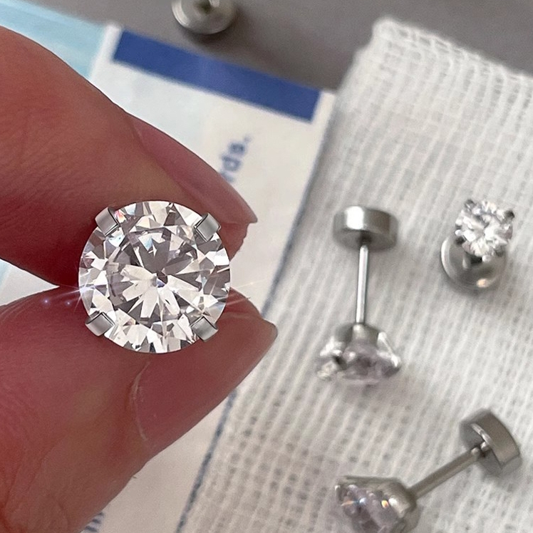 Titanium Anting medis untuk tindik telinga, anting tulang telinga kelas atas, anting sekrup datar, s