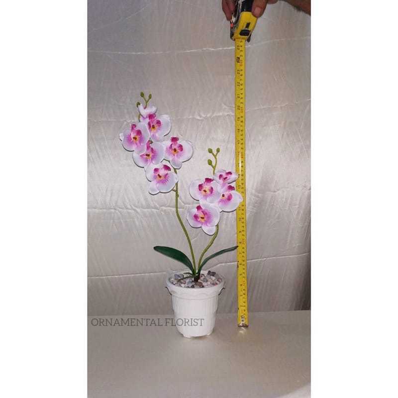 Bunga Hias Anggrek Artificial/ Bunga Meja Artificial/ Anggrek Putih/ Anggrek Ungu/ Bunga Meja Sudut