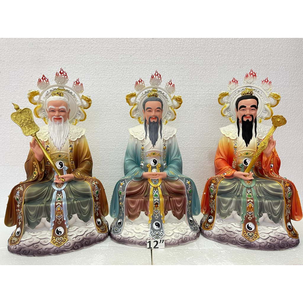 patung dewa San Qing - san Jing - dewa tao - Sam Kao 12in fiber Qing