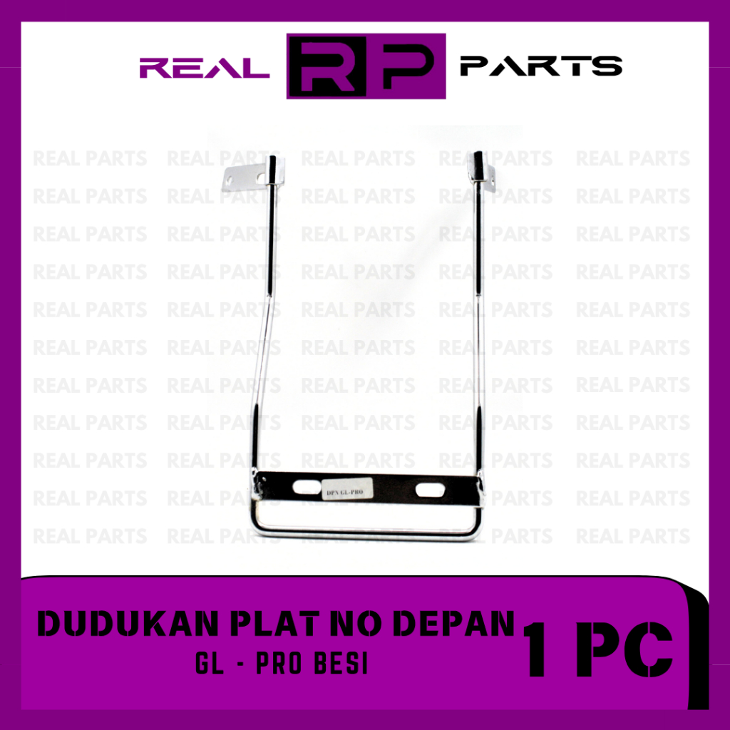 REAL-PARTS/DUDUKAN-PLAT-NOMOR-DEPAN/HOLDER/BRACKET/BRAKET/BREKET/PEGANGAN/MOTOR/HONDA/GL-PRO-BESI/GR