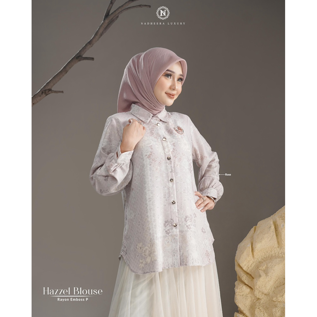 [NEW] • COD | HAZZEL BLOUSE • NADHEERA LUXURY / Blouse Atasan Cewek Kemeja Cewek Kemeja Bunga Kemeja