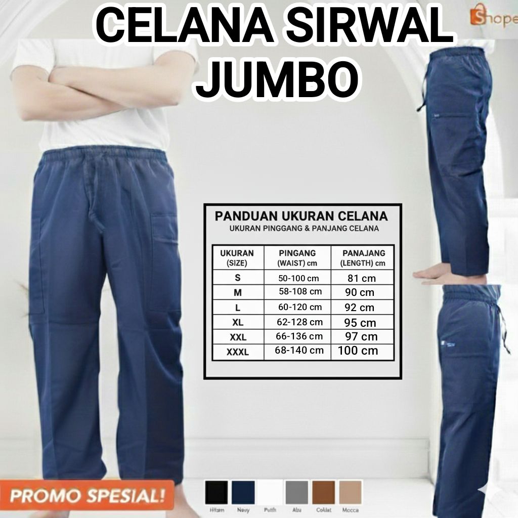 CELANA SIRWAL CARGO DEWASA PREMIUM / Sirwal Tactical Pria Panjang Ukuran JUMBO S-XXXL / Bahan Nyaman