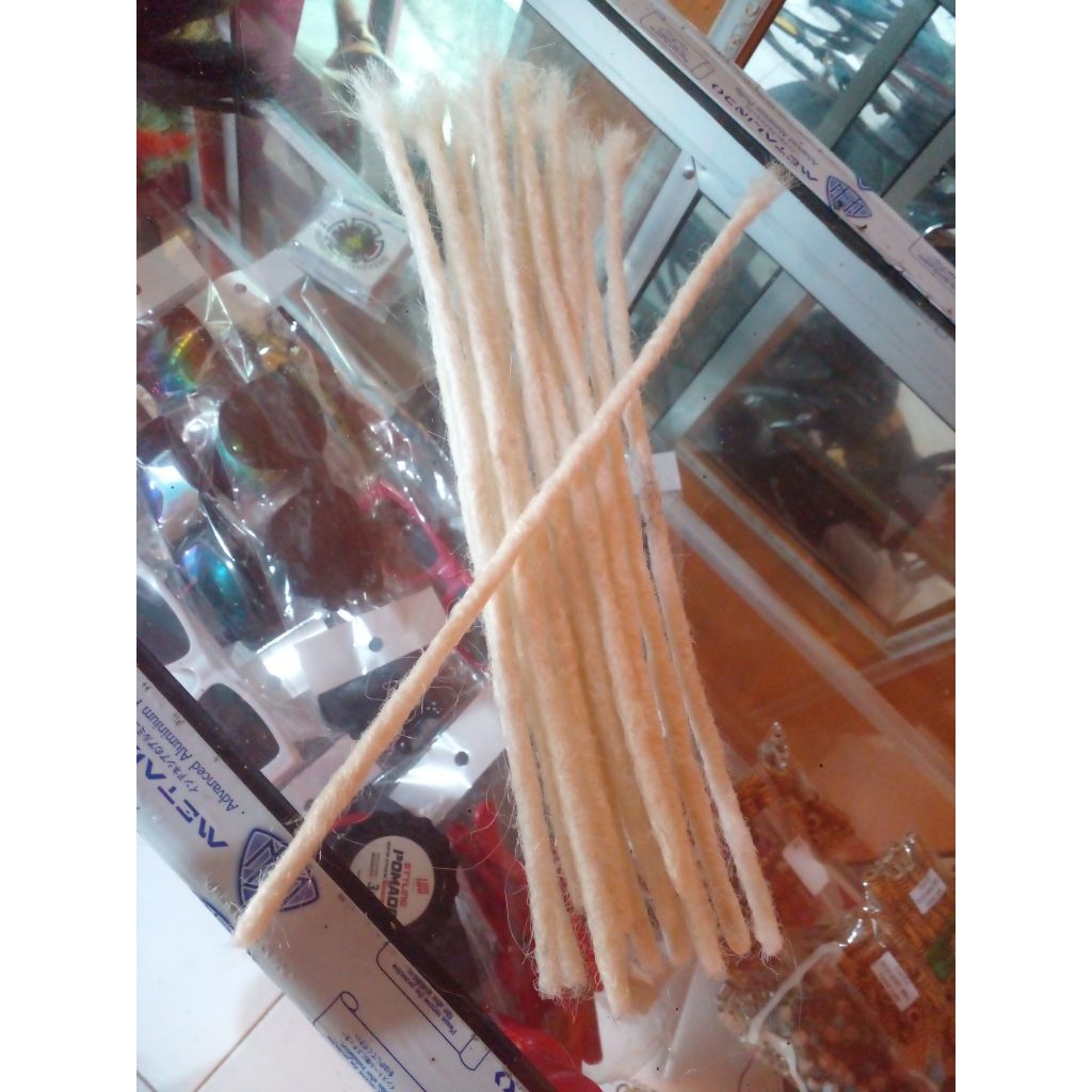 RAMBUT GIMBAL WARNA PUTIH TULANG 30CM / SATUAN