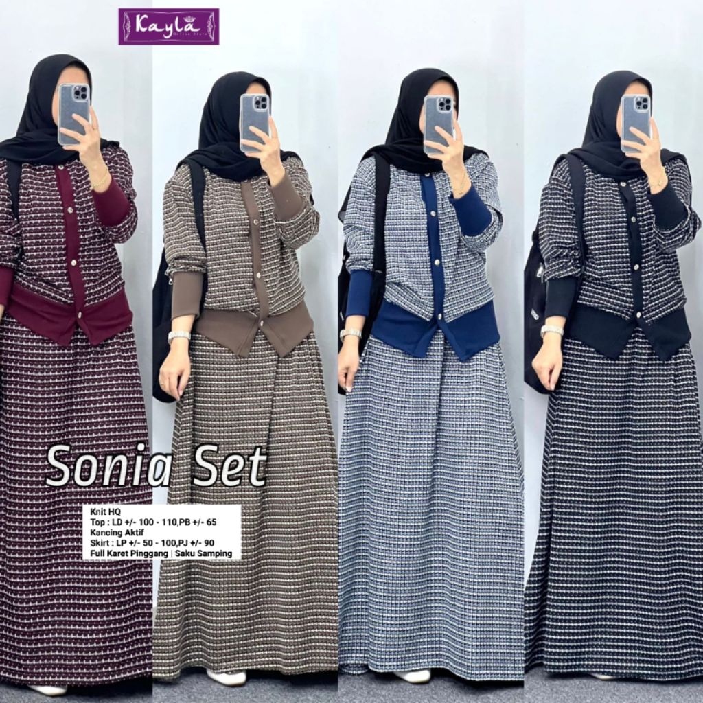 (( READY STOCK )) MEVVA SONIA PRILLA KAYANA FEBRI SOFIA KANZA SET ROK KNITE ORI BY KAYLA // BAJU SET