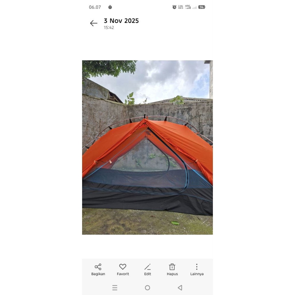 tenda ultralight 2p black sherpa