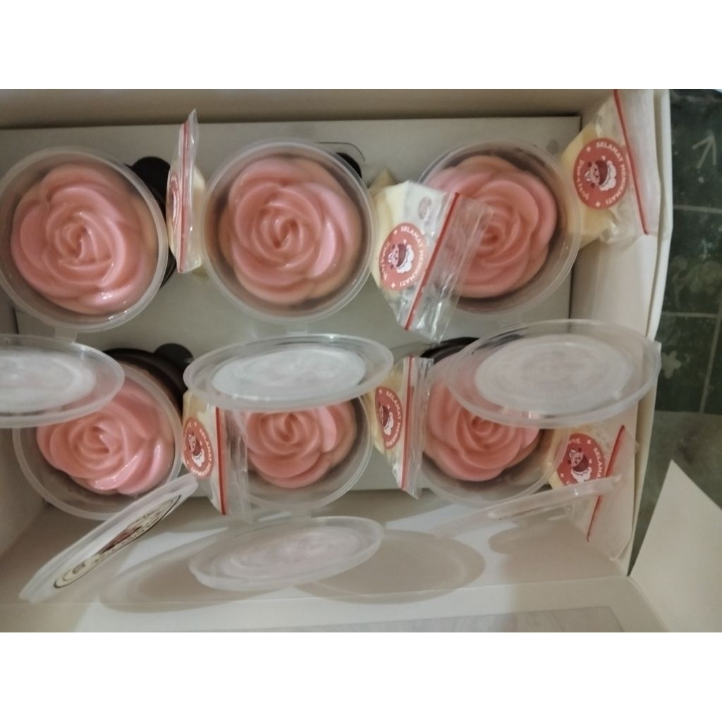 PO HAMPERS IMLEK PUDDING MAWAR FLA ISI 6 CUP HOME MADE