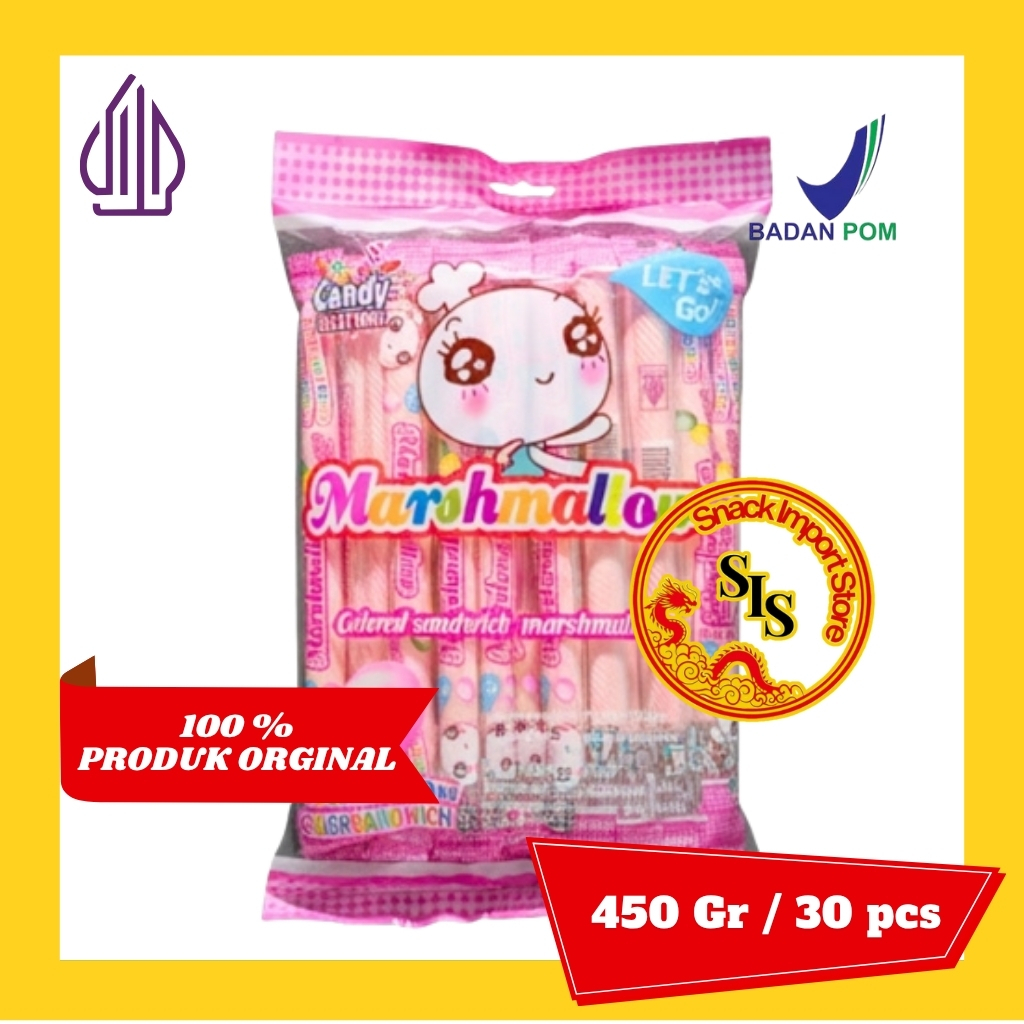 Candy Creations Marshmallow Kepang Buah 30pcs @15gr || Marshmallow Unik Panjang Kepang Buah 30pcs