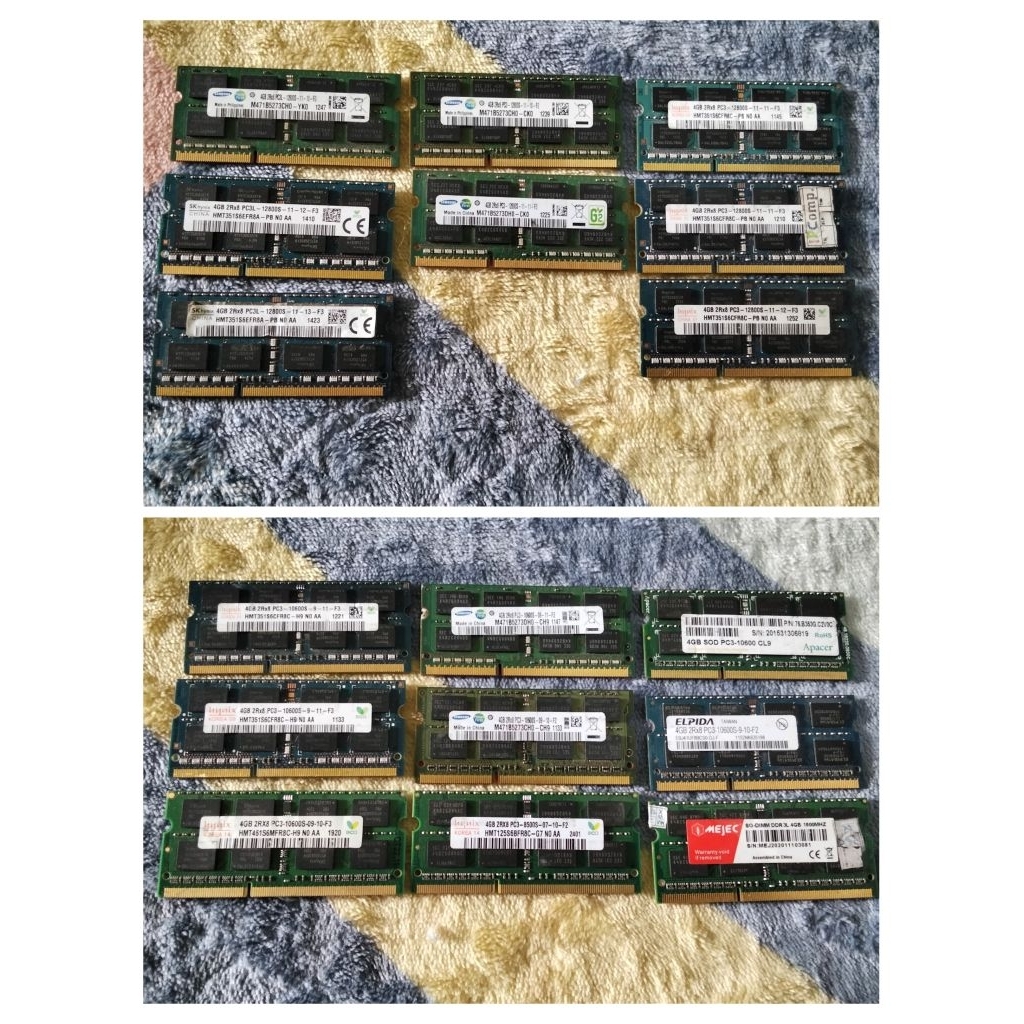 Ram memory Leptop sodimm Samsung/SK hynix DDR3L/DDR3 4GB 2Rx8 10600-12800S- Original sudah di cek ta