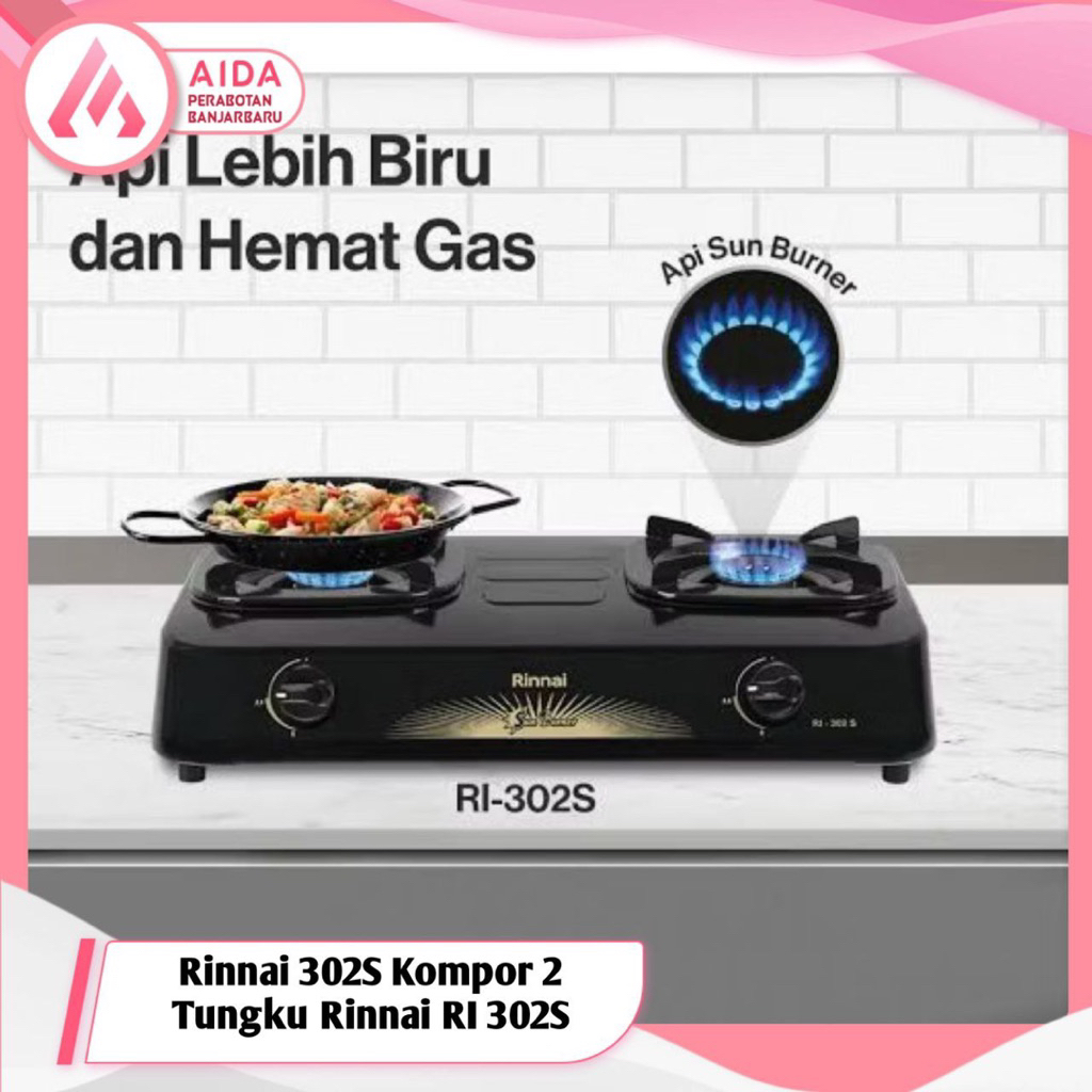 Kompor Gas 2 Tungku Rinnai 302S Kompor 2 Tungku Rinnai RI 302S