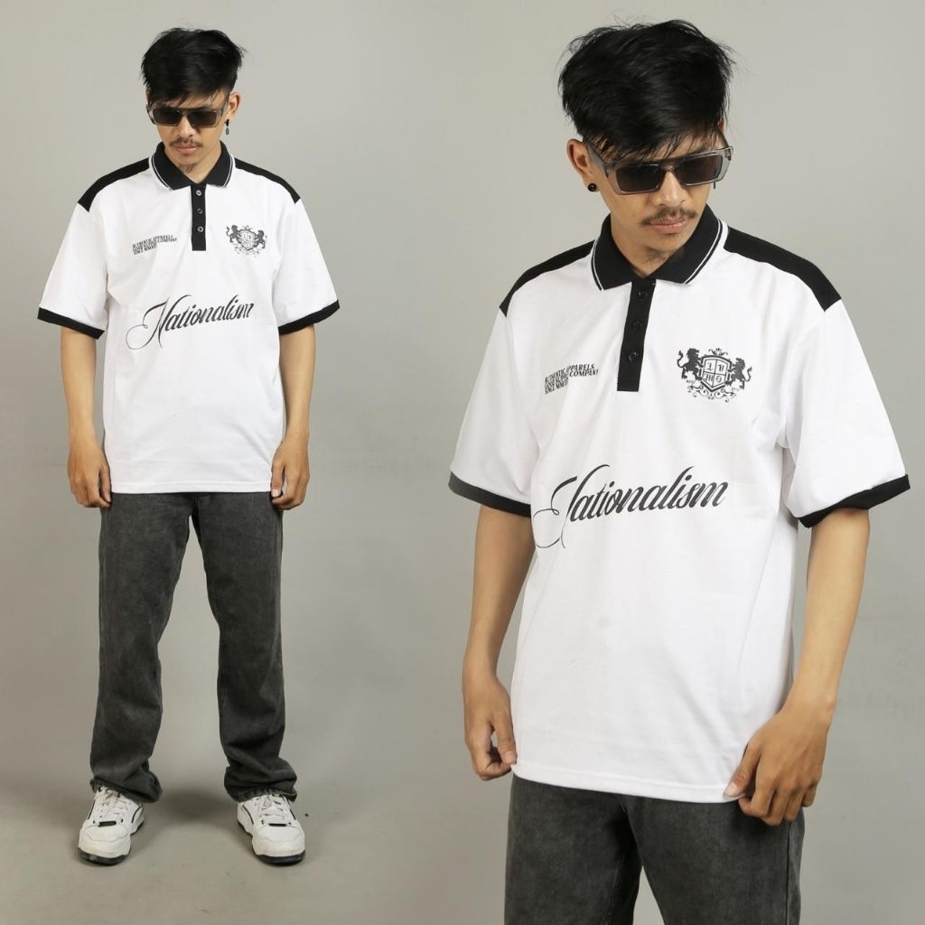 LUMO.LTD TERBARU "KS-OVS RGBY 01-WH" KAOS RUGBY OVERSIZED HOOPS BANJARMASIN