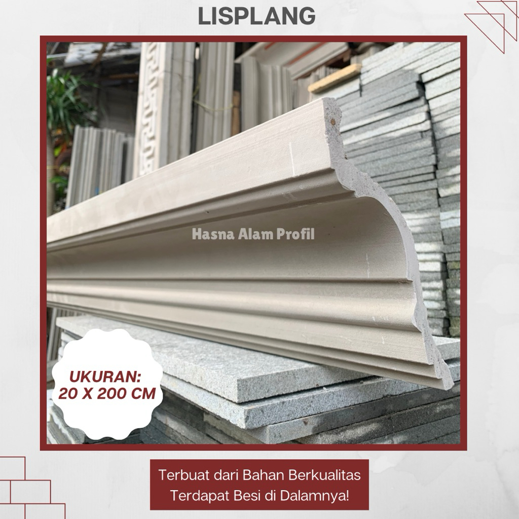 Lisplang Beton 20 x 200 cm – Lis Profil Rumah, Lis Profil Beton, Dekorasi Bangunan